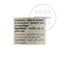 Terre Exotique Kartoffel Würzen 25g -Deutschland Küchenwaren Verkäufe TE1038 TerreExotiquePotatoSeasoning25g nutrition