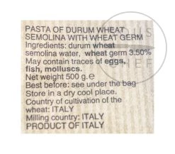 Morelli Strozzapreti 500g Zutaten 5 Morelli Strozzapreti 500g Zutaten -Deutschland Küchenwaren Verkäufe TT0009 MorelliStrozzapreti500gnutrition