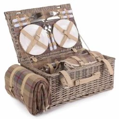 Willow Direct Tartan Picknick Hamper Für 4 Lavendel