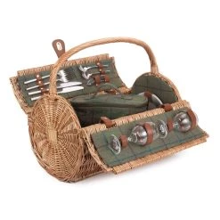 Willow Direct Tweed Oval Picknick Hamper Für 2 Grün