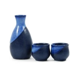 Kiji Stoneware & Ceramics Kiji Steinzeug & Amp; Keramik Geschirr Blue Sake Set
