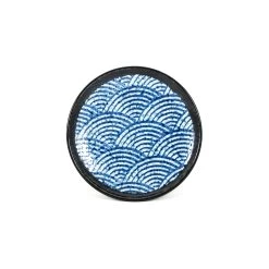 Kiji Stoneware & Ceramics Kiji Steinzeug & Amp; Keramik Blaue Welle Seitenplatte