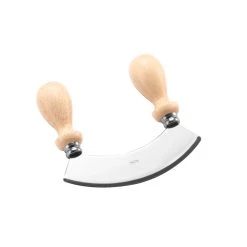 Eppicotispai Kochgeschirr Edelstahl 6-Zoll Mezzaluna Chopper/Mincer Mit Holzgriff