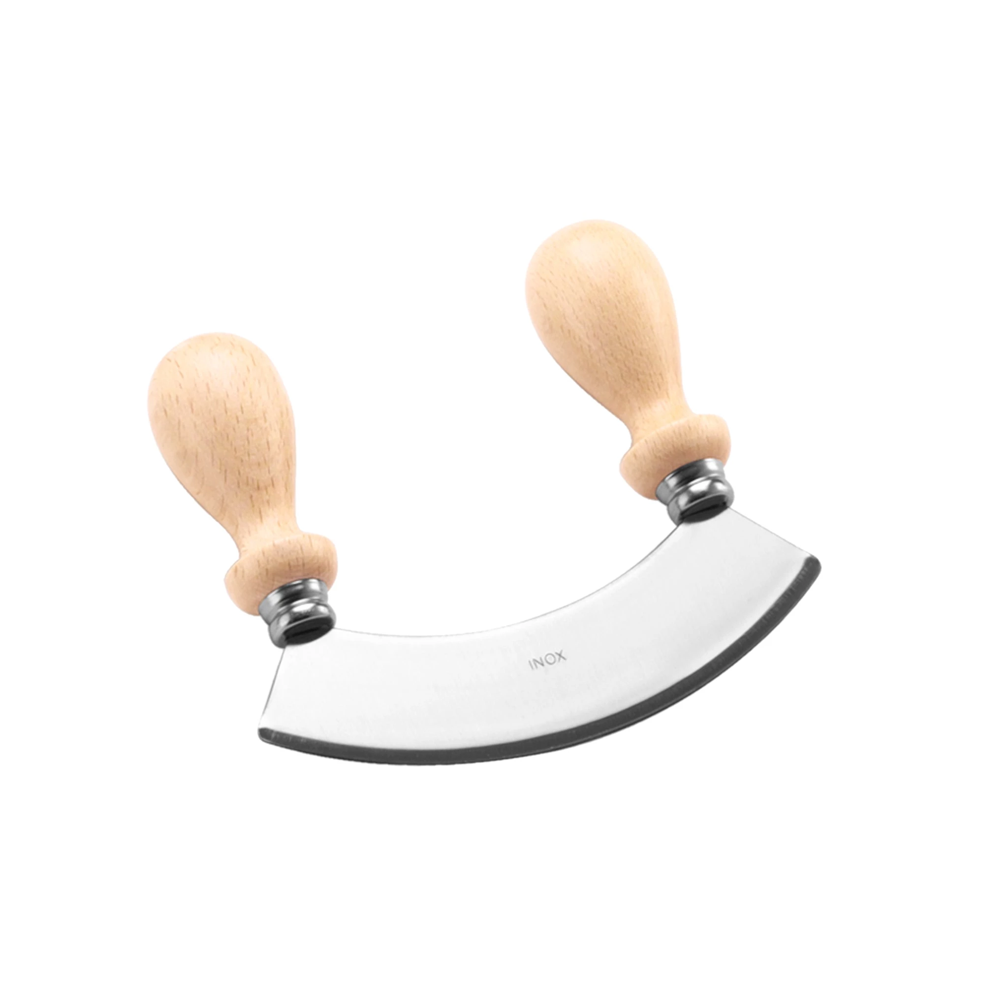 Eppicotispai Kochgeschirr Edelstahl 6-Zoll Mezzaluna Chopper/Mincer Mit Holzgriff 1 Eppicotispai Kochgeschirr Edelstahl 6-Zoll Mezzaluna Chopper/Mincer Mit Holzgriff