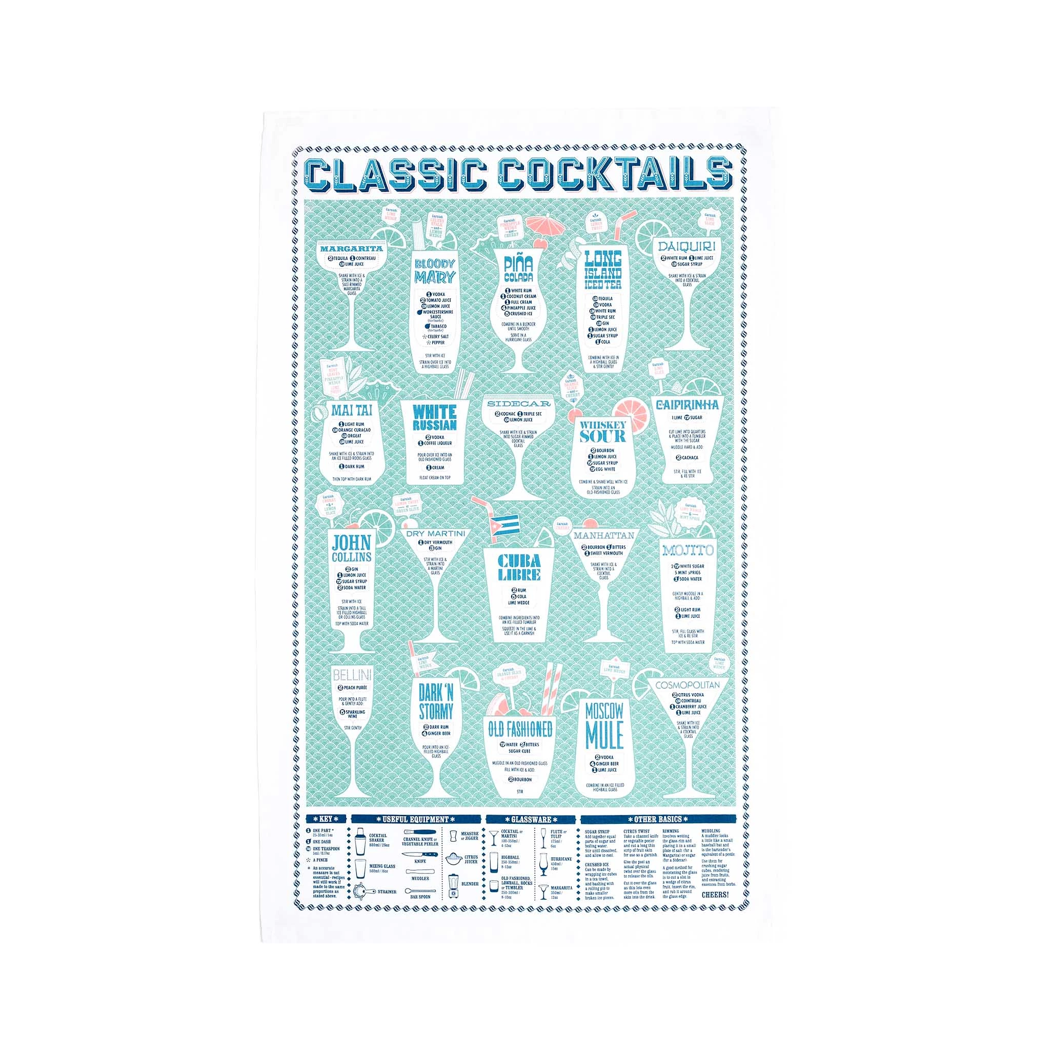 Stuart Gardiner Klassische Cocktails Tee Handtuch Küche Leinen 1 Stuart Gardiner Klassische Cocktails Tee Handtuch Küche Leinen