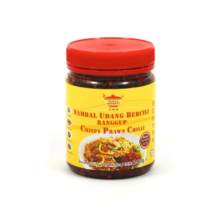 Tean's Gourmet Teen's Gourmet Crispy Prawn Chilli Sambal 240g Zutaten 1 Tean's Gourmet Teen's Gourmet Crispy Prawn Chilli Sambal 240g Zutaten