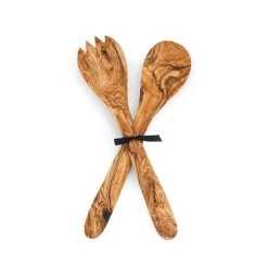 Naturally Med Natürlich Med Olive Wood Salat Server Set 30cm
