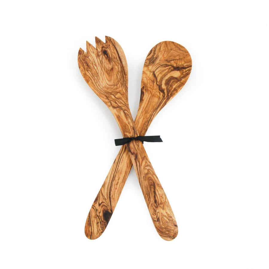 Naturally Med Natürlich Med Olive Wood Salat Server Set 30cm 1 Naturally Med Natürlich Med Olive Wood Salat Server Set 30cm