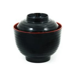 R&B R&B Melamin Red & Schwarz Miso Suppe Schüssel Geschirr